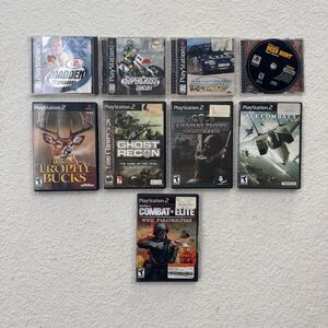 PS1 & PS2 Bundle of 9 Games Playstation 1 & 2 Madden Ghost Recon Combat War